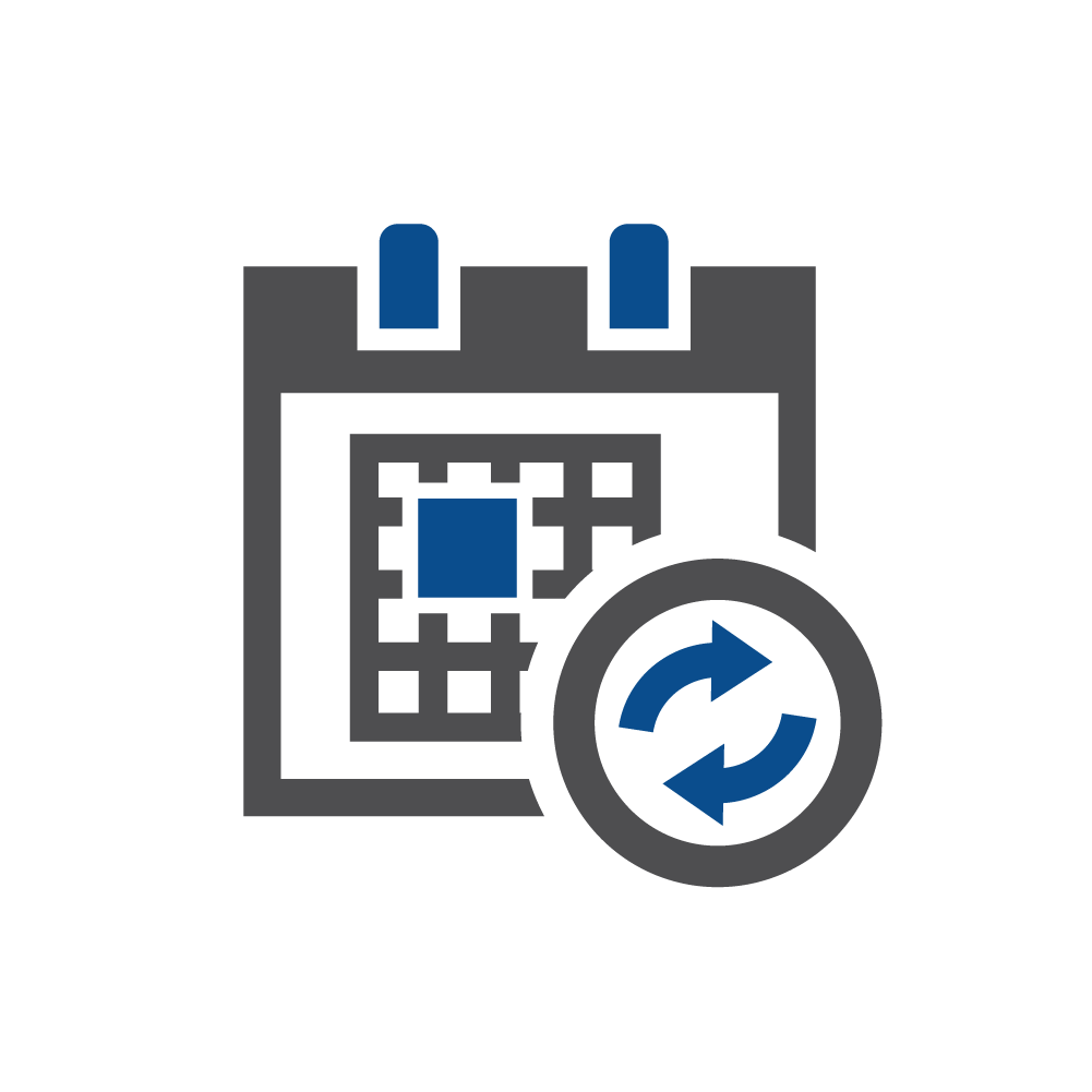 Symbol für persönlichen Zeitplan in Echtzeit